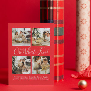 4 Photo oh What Fun Nordic Christmas Holiday Card