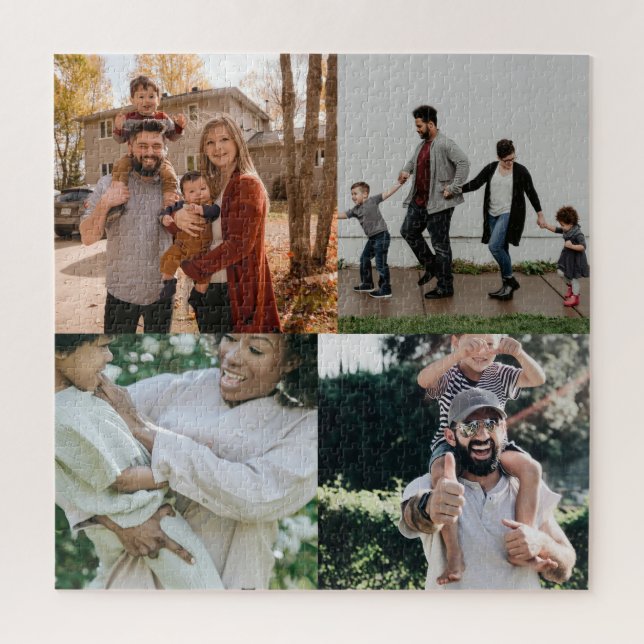  4 Photo Personalised Custom Collage Jigsaw Puzzle (Vertical)
