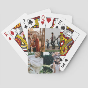 4 Photo Personalised Custom Collage Playing Cards