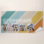 4 Photo Retro stripe pattern funky name