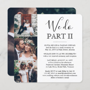 4 Photo Sequel Wedding Simple We Do Part 2 Square Invitation