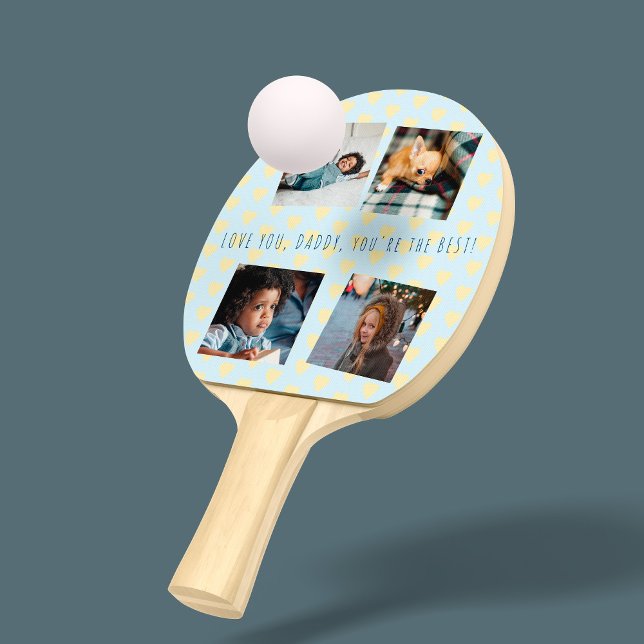 4 photo shoots collage Father's Day Love you Daddy Ping Pong Paddle (Creator Uploaded)