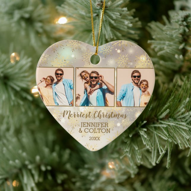 4 Photo Snowflake Ceramic Tree Decoration (Tree)