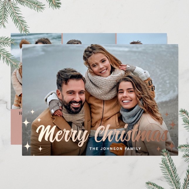 4 PHOTO Sparkle Merry Christmas Greeting Rose (Creator Uploaded)