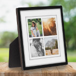 4 Photo Square Template Shadowed Inlay Stand Plaque<br><div class="desc">Personalised Square 4 Photo Grid with Black Frame and a White Shadowed Inlay</div>