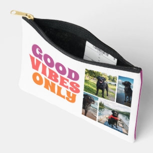 4 Photo Template Make Your Own Good Vibes Only Accessory Pouch