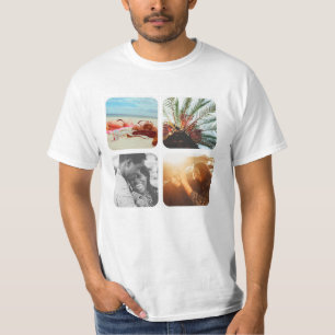 4 Photo Template Square Grid Rounded Frame T-Shirt