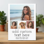 4 Photo Template with 2 Lines of Text Postcard<br><div class="desc">Use four square photos and make a unique and trendy postcard to send to friends. If you need to move anything around,  click on the customise button to make changes.</div>