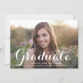 4 Photo Trendy Teal Blue Chic Graduation Party Invitation (Front)