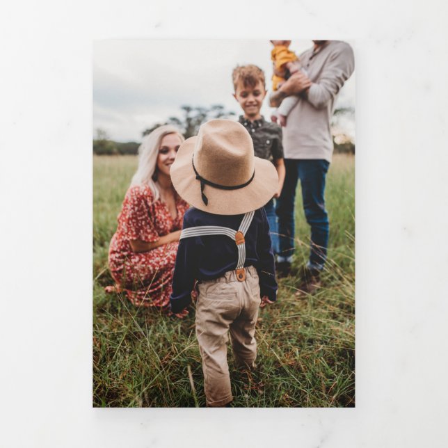 4 Photo Trifold Christmas Card Watercolor (Cover)