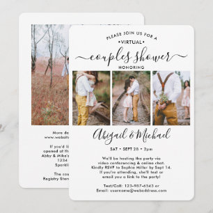 4 Photo Virtual Couples Bridal Shower by Mail Invitation