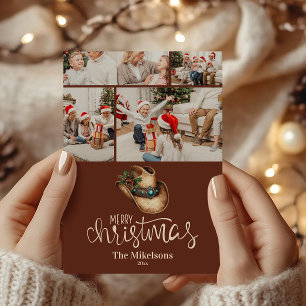 4 Photo  Western Cowboy Hat Christmas Holiday Card