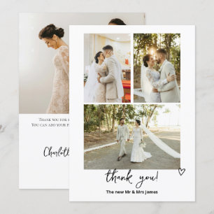 4 Photographs Personalised Wedding Thank You Card