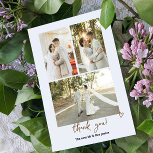 4 Photographs Personalised Wedding Thank You Card