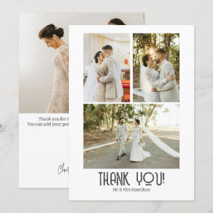 4 Photographs Personalised Wedding Thank You Card