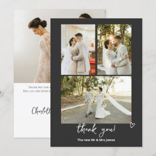 4 Photographs Personalised Wedding Thank You Card