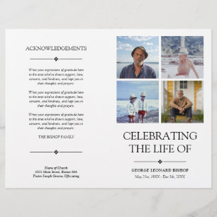 4 Photos Celebration of Life Funeral Program