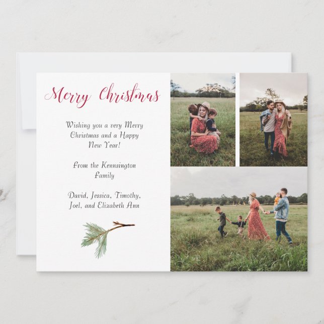 4 photos Christmas Card  & Room for Text (Front)