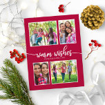 4 Photos Collage Warm Wishes Simple Christmas Postcard<br><div class="desc">4 Photos Collage Warm Wishes Simple Christmas Postcard</div>