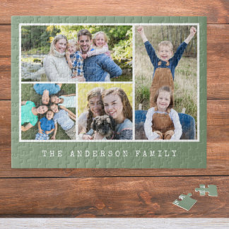 4 Photos Gallery Collage Family Personalized Jigsaw Puzzle