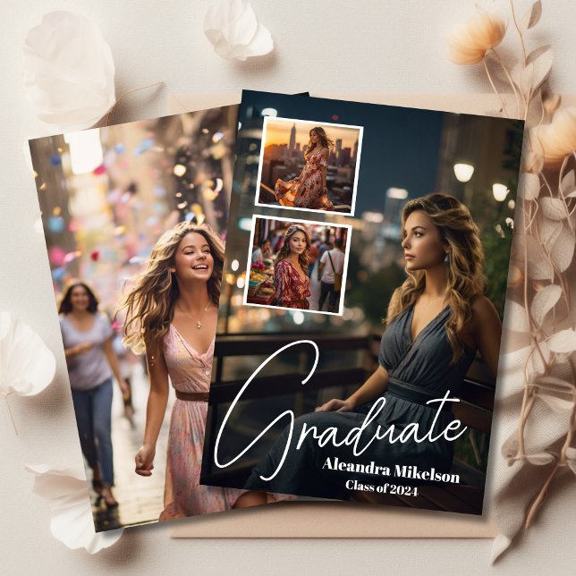 4 Photos Graduate Photo Graduation Announcement (Creator Uploaded)