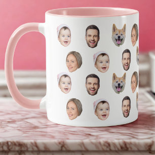 4 Photos Mug, Custom Face Photo Family Gift Mug
