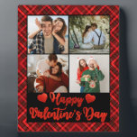 4 Photos Romantic Couple Happy Valentine' Day Red  Plaque<br><div class="desc">Girly Pink Personalised Photo and Name Fleece Blanket</div>