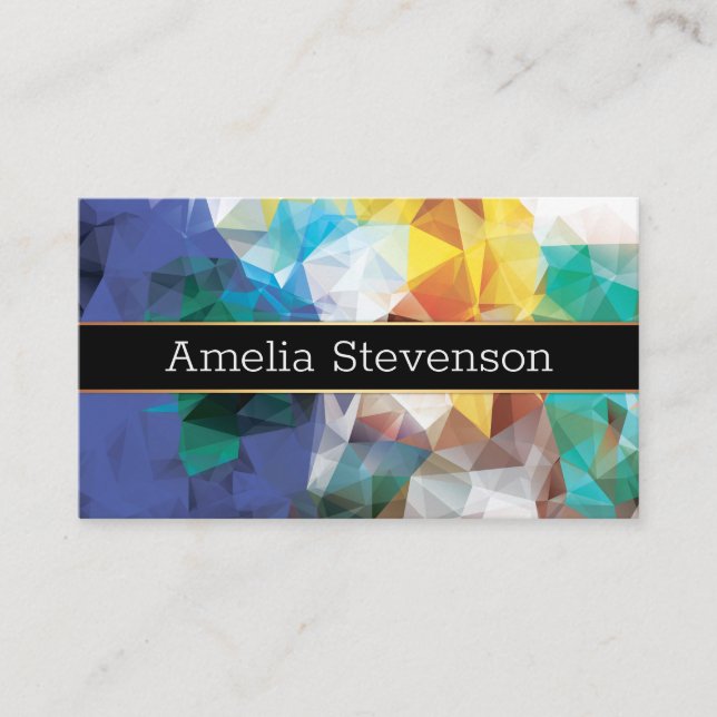 4. Polygonal personalised geometrical shapes Business Card (Front)
