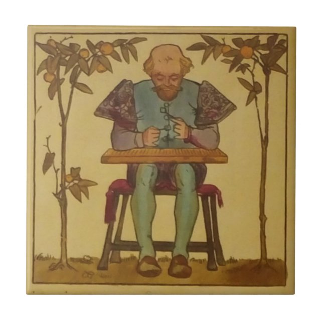 #4 Repro Copeland Medieval Minstrels Music Theme Tile (Front)