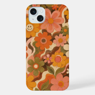 4. Retro Groovy Flowers Phone Case