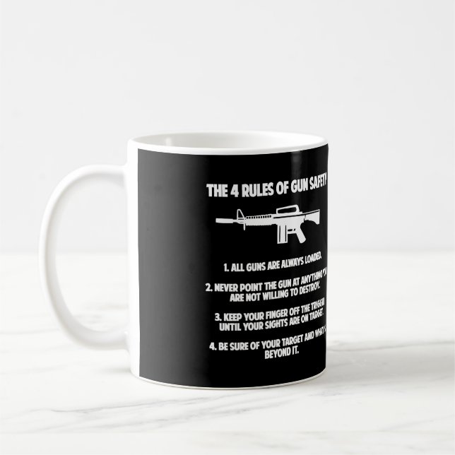 4 Rules Of Gun Safety Well Regulated Militia 2Nd A Coffee Mug (Left)