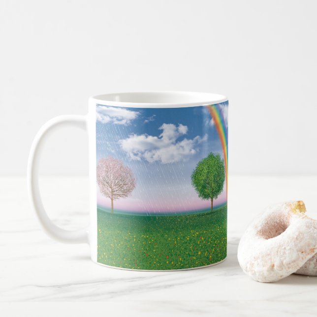 4 seasons artwork coffee mug (With Donut)