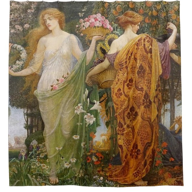 4 Seasons By Walter Crane Shower Curtain (Front)