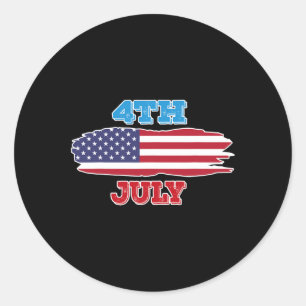 4 Shirt Fourth Of July American Flag For Men Women Classic Round Sticker