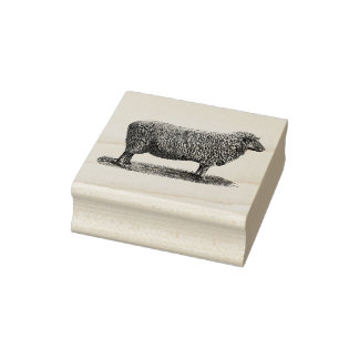 4 sizes rubber stamp vintage image Sheep