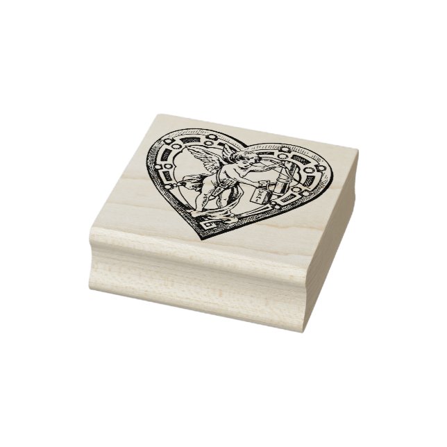 4 sizes rubber stamp with image Cupid mailbox (Stamp)