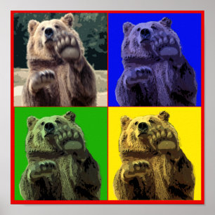 4 SQAURE BEAR POSTER