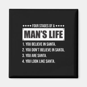 4 Stages Of A Man's Life-funny Santa-christmas Gif Magnet