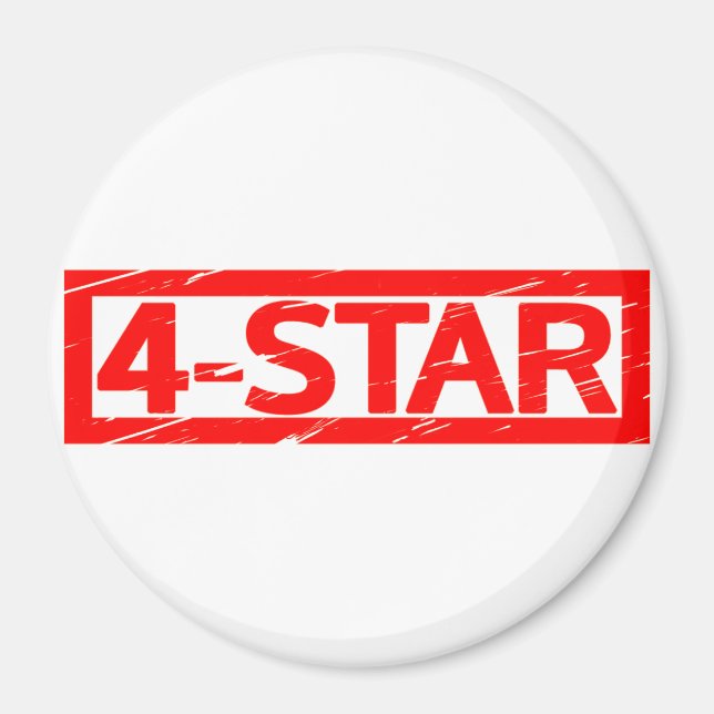 4-star Stamp Magnet (Front)
