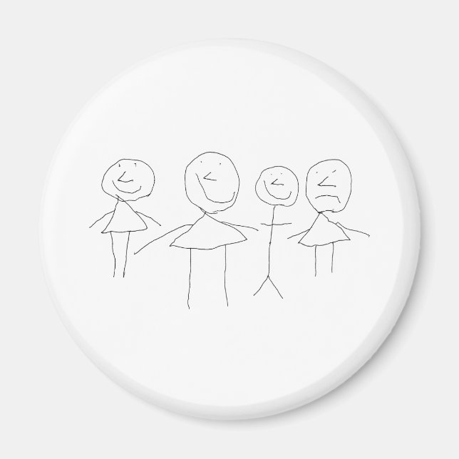 4 Stick Figures Magnet (Front)