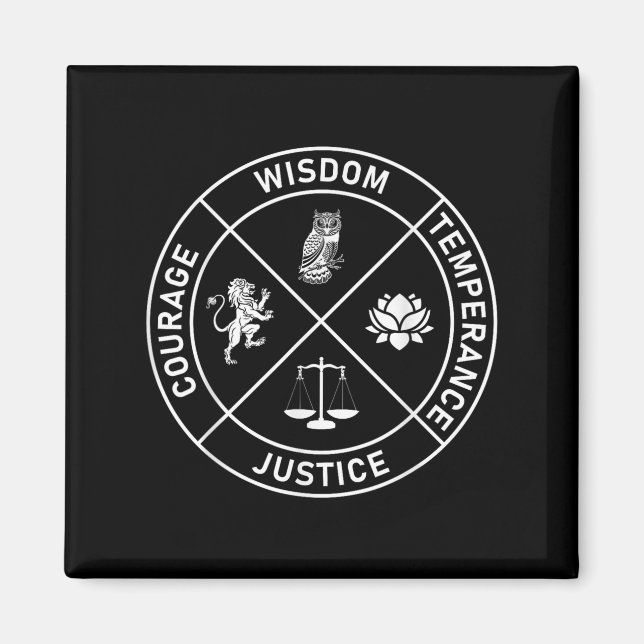 4 Stoic Virtues Wisdom Temperance Justice Courage  Magnet (Front)