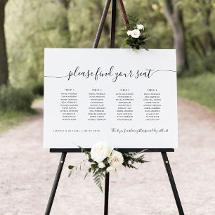 4 Tables Modern Find Your Seat Seating Chart