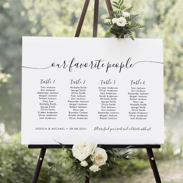 4 Tables Modern Our Favourite People Seating Chart (Creator Uploaded)