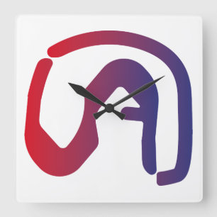 4 th July usa/eeuu texto simplificado by Masanser Square Wall Clock