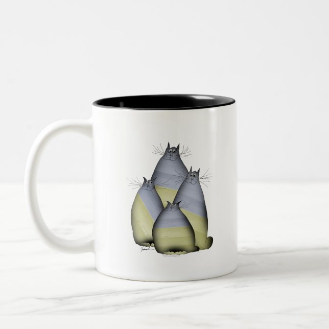 4 Ukraine Cats Two-Tone Coffee Mug (Left)