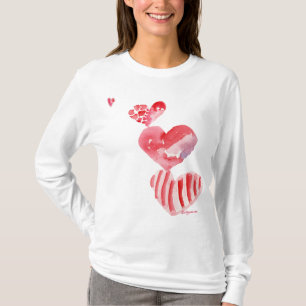 4 Valentine Hearts Tower T-shirt/ Apparel T-Shirt