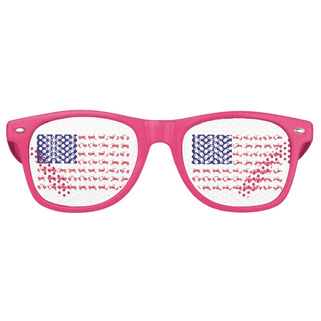 4-Wheel-Flag-Final Retro Sunglasses (Front)