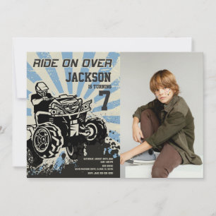 4 Wheeler Birthday Photo Invitation / Quad Bike