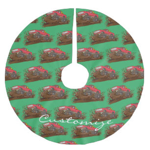4-wheeler mud truck Thunder_Cove Brushed Polyester Tree Skirt