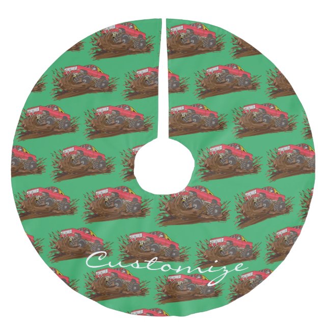 4-wheeler mud truck Thunder_Cove  Brushed Polyester Tree Skirt (Front)